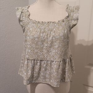 Wallflower Cream Eyelet Ruffle Camisole